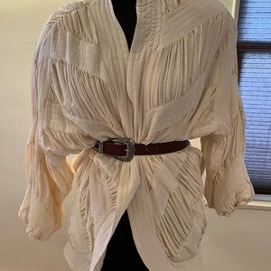 EJ Harper Silk oversized jacket with pockets